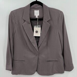 NWT LAUREN CONRAD Lighweight Gray 1 Button Fitted Blazer Size 6
